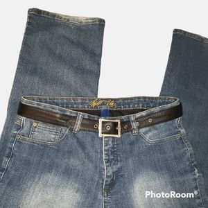 Black soft leather belt with rhinestones